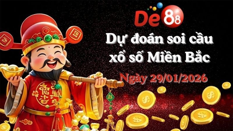 DE88 Dự Đoán Soi Cầu Xổ Số Miền Bắc Ngày 29/01/2026 - Trúng lớn với con số này